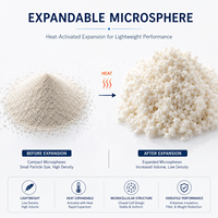 Microsphères expansibles, agent moussant expansif pour le remplissage et la mousseisation des élastomères thermoplastiques