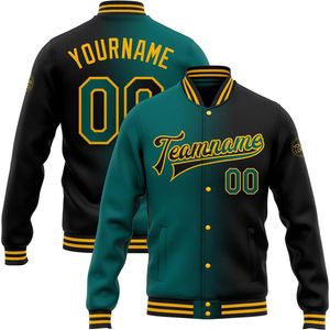 เสื้อแจ็คเก็ตวาร์ซิตี้แบบไล่เฉดสีตามสั่ง เสื้อแจ็คเก็ตเบสบอลแบบ Letterman ปักชื่อ หมายเลข และโลโก้ได้ตามต้องการ สำหรับผู้ใหญ่ทุกเพศ ใส่ได้ในช่วงฤดูใบไม้ร่วง - Product Image 1
