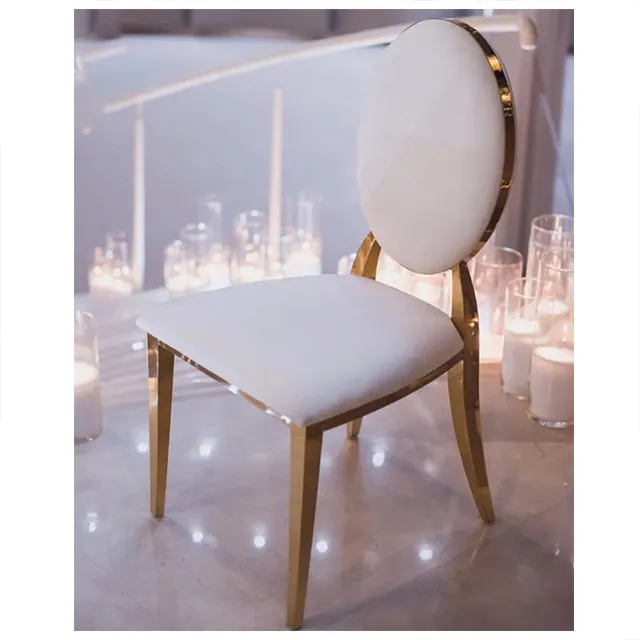 Events Stainless Steel Gold White Wedding Dining Chair Chairs Banquet Wholesales Event Chairs Metal For Hotel Chaise Mariage