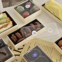 Vente en gros à emporter logo personnalisé Présentoir à gâteau transparent fiable Emballage léger Boîte en bois pour gâteau de boulangerie dynamique