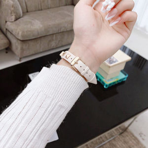 <span class=keywords><strong>Bracelet</strong></span> fin en cuir véritable pour <span class=keywords><strong>Apple</strong></span> <span class=keywords><strong>Watch</strong></span> série 7 SE 6 5 4 3 2 1 - Product Image 2