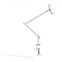 Support de bureau flexible en plastique et métal, réglable, à clipser, 360 degrés, adapté aux tablettes de 4,7 à 12,9 pouces, support pour PC, blanc, noir