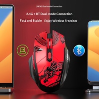 Ratón Inalámbrico Recargable Bluetooth de Modo Dual, Silencioso, Ligero, Estilo Chino, para Juegos y Deportes Electrónicos