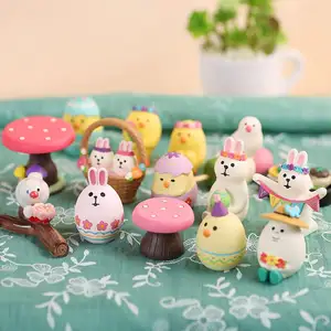 Best Selling Resin Crafts Easter Decorations, Cute Resurrected Easter Gift Toys Bunny Figure-Set Ornaments