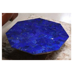 Plateau en pierre Semi précieuse Lapis-Lazuli, bleu marine - Product Image 1