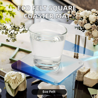 Sous-verre carré moderne en feutre pour cuisine et salle à manger, 4 mm, écologique, non tissé, isolant thermique