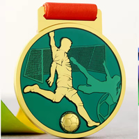 Médaille personnalisée de haute qualité en métal plaqué or, ronde, sur le thème du sport, avec logo, pour les événements sportifs de football