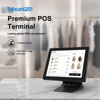 Système POS tout-en-un avec écran tactile de 15 pouces, style moderne, en alliage d'aluminium, sans ventilateur, antistatique, Windows POS