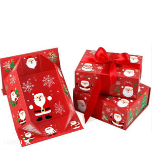 กล่องของขวัญคริสต์มาสแบบพับได้แข็งแรง ดีไซน์หรูหรา พร้อมแม่เหล็ก สำหรับบรรจุภัณฑ์เครื่องสำอาง  พร้อมบริการปั๊มโลโก้ด้วยฟอยล์ทองตามแบบที่ต้องการ - Product Image 1