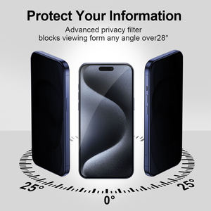 Protezione dello schermo in vetro temperato Anti impronte digitali per <span class=keywords><strong>Iphone</strong></span> 16 Pro Max <span class=keywords><strong>Privacy</strong></span> Anti Spy 9H durezza facile installazione completa - Product Image 5