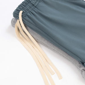 남성용 2025 트렌드 시미타르 460G 롱 팬츠 미드 웨이스트 스트레이트 레그 테리 패치워크 루즈 캐주얼 플랫 프론트 스타일 - Product Image 5