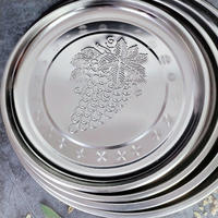 Groothandel 28-50cm RVS druivenplateau rond fruitplateau serveerschaal voor thuis en restaurant