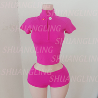 Ensemble de survêtement pour femmes, veste à manches courtes avec logo personnalisé et short, tenue de sport pour femmes, ensemble de vêtements en 2 pièces