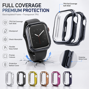 Film de protection d'écran complet en TPU <span class=keywords><strong>pas</strong></span> <span class=keywords><strong>cher</strong></span>, anti-chute, brillant, plaqué HD, charge directe, 40-46 mm S10/S11 pour montre, étui de protection - Product Image 2