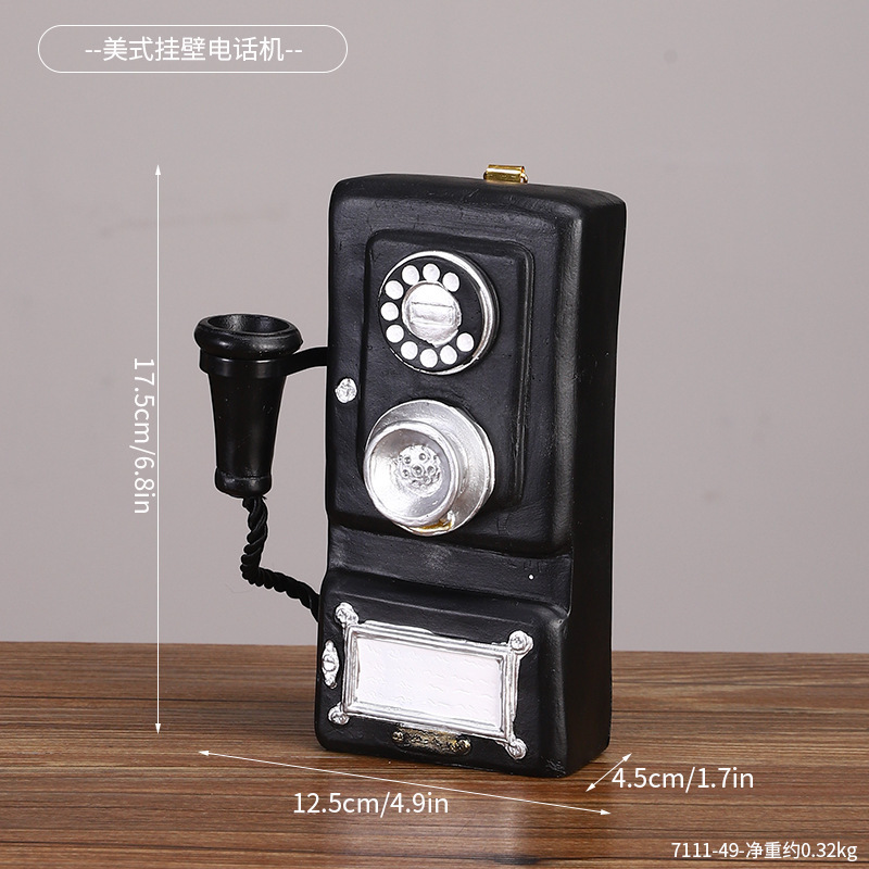 7111-49-เครื่องประดับ--โทรศัพท์ติดผนังสไตล์อเมริกัน