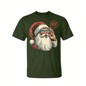 Camiseta navideña retro Cool Santa con diseño de 67 memes, talla unisex para adultos - Product Image 2