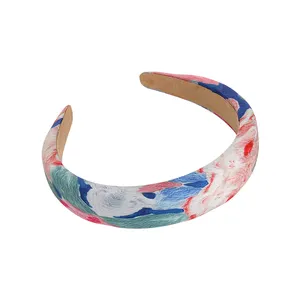 MISSNICE Peinture à l'huile d'été en relief Couleur Fille Bandeau de cheveux Quotidien Doux Visage Lavage Cerceau Accessoires de cheveux Bandeau assorti