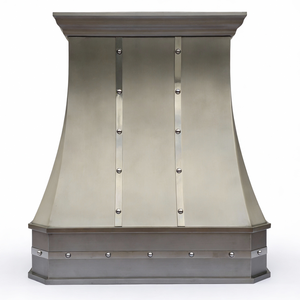 Custom Stainless Steel Range Hood Wall Mounted Decorative Strap Rivet Design Hood Custom Range Hood Stainless Steel Range Hood W - Product Image 4