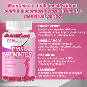 Gomitas de Suplementos Nutricionales Bio Extraídos de Marca Privada OEM al por Mayor, Equilibrio Hormonal Femenino, Gomitas Naturales para el Síndrome Premenstrual - Product Image 3