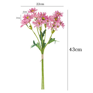 <b>Artificial</b> Daisy <b>Bouquet</b> Pink Plastic Wire Cloth High Simulation Nordic Style Home Decor - Product Image 5