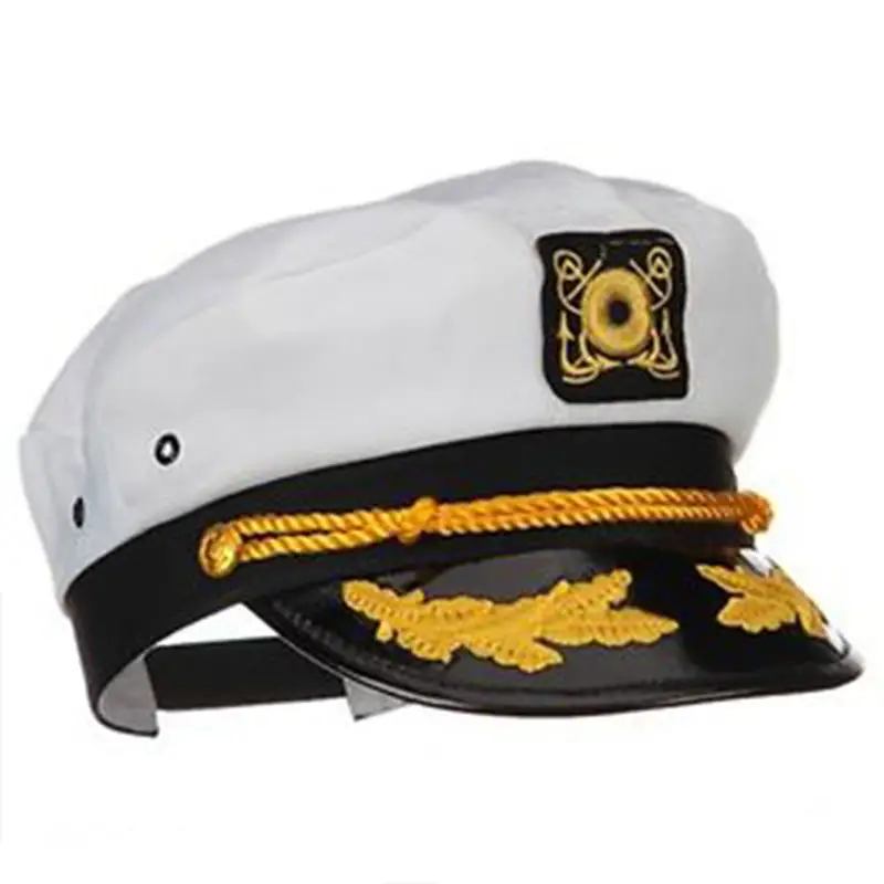 2020 New Custom Navy White Captains Hat For Carnival Weddings Party Navy Marine Admiral Hat for Costume Accessory