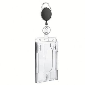 X57 - Porta Tarjetas de Identificación Retráctil de Doble Uso, Porta Credenciales Ovalado de Plástico, Horizontal y Vertical, en Oferta - Product Image 4