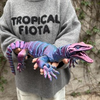 Figura de Lagarto Móvil Rojo y Azul, Impresa en 3D, Juguete Creativo y Moderno, Figura Simulada, Regalo, Adorno