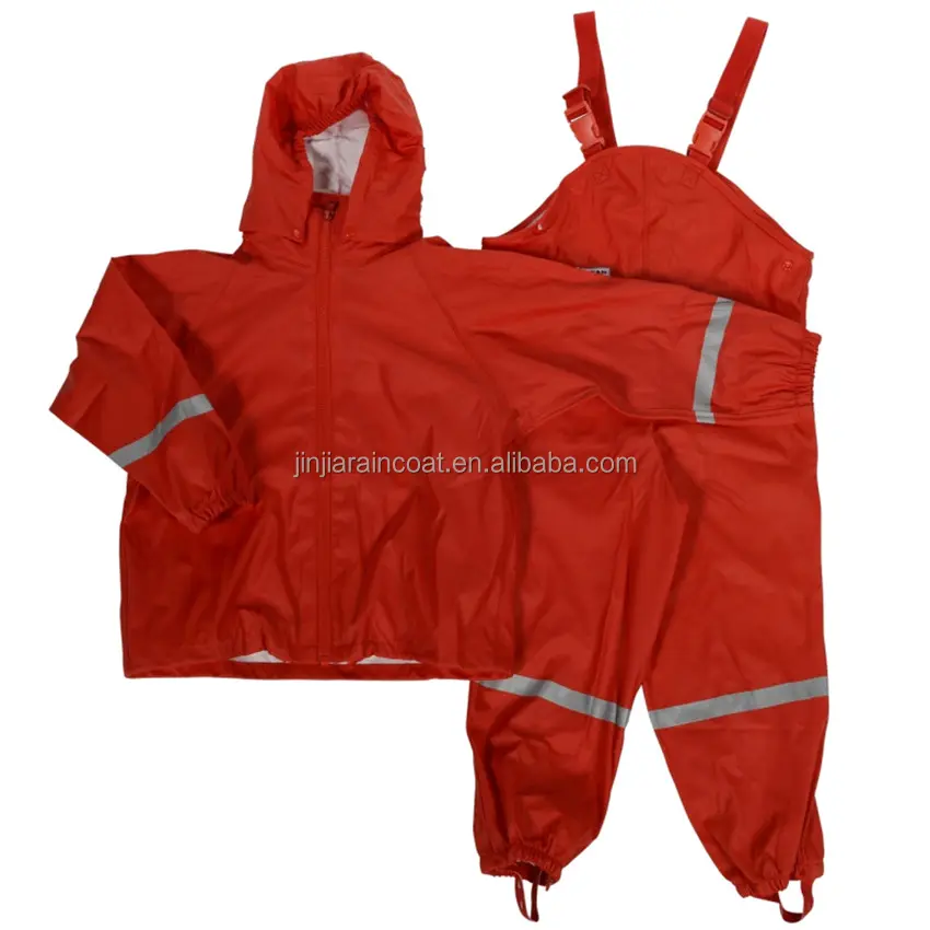 Peuter Jongens Meisjes Regenjas Waterdichte Capuchon Regenjas En Regen Overalls Pu Rubber Kids Regenpak Set