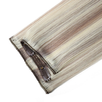 Extensions de cheveux à clipser, mèches de cheveux humains Remy, 100 % naturelles, double épaisseur, avec clips pour femmes, pour ajouter du volume instantané.