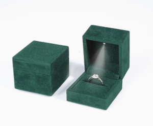 Custom Logo Velvet Square LED <b>Ring</b> <b>Box</b> Luxury Jewelry Packaging for Engagement <b>Proposal</b> Wedding Gift and jewelry <b>ring</b> packaging - Product Image 4