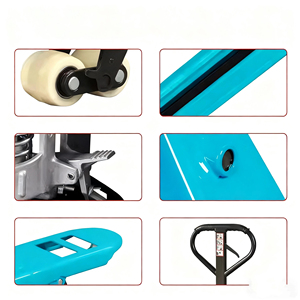 Transpaleta manual Manual <span class=keywords><strong>3T</strong></span> con altura de horquilla 80-200mm Ruedas de PU/nailon Capacidad de 3000kg Terreno rugoso y todo terreno - Product Image 2