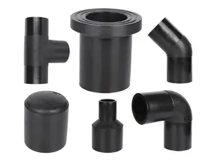 ASTM New Arrival Fittings SDR11 SDR17 Butt Weld Flange Pipe Adaptor Fittings Hdpe 90 Degree Elbow Fittings 63