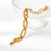 Bracelet en acier inoxydable plaqué or haut de gamme, étanche, fait main, géométrique, avec zircone, pour la vente en gros de bijoux