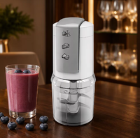 Goedkope, draagbare voedselmaker, mixer, processor met plastic kommen, babyvoedselblender, fruit-, vlees- en groentehakker.