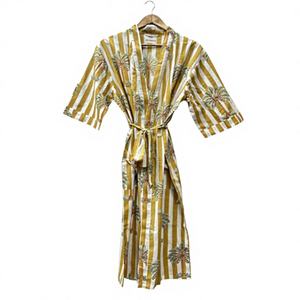 Indian Summer Floral Luxury <b>Vintage</b> Cotton Front Soft <b>Bikini</b> Print Kimono Robe Dress Women Long Beach Cover Swim Night Sleep - Product Image 1