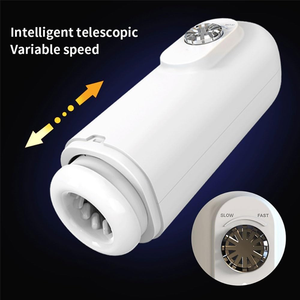 Popular velocidad Variable telescópica taza de silicona masculina vibrador TPE Material bolsillo coño juguete sexual masturbador para hombres - Product Image 3