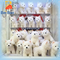 Peluche personnalisée en coton PP de 8 pouces, chien bouclé Highland, chiot Westie moelleux, jouet en peluche pour machine à griffes, en gros