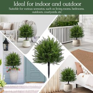 Boules de topiaires artificielles en gros avec fleurs de glycine rose, plantes et buissons artificiels avec piquet de fixation au sol, résistants aux UV - Product Image 2