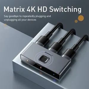 Baseus hai chế độ HD Splitter hai chiều chuyển đổi 1-in-<span class=keywords><strong>2</strong></span> hoặc <span class=keywords><strong>2</strong></span>-in-1 kỹ thuật số ánh sáng hiển thị âm thanh video chuyển đổi 4K HD Splitter - Product Image 2