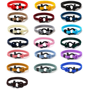 Pulseras Unisex de Moda Deportiva Hechas a Mano con Hebilla en Forma de Herradura en Acero Inoxidable y Cuerda Trenzada de Milán - Product Image 6