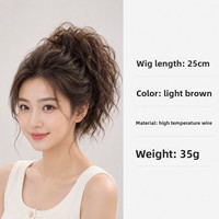 Perruque synthétique européenne et américaine résistante à la chaleur, boucles transparentes et volumineuses, style chignon, pour femme