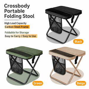 Portable <b>Folding</b> Camping <b>Stool</b> Backpack Lightweight Collapsible Chair with Carry Bag for Outdoor Sports Travel - Product Image 2