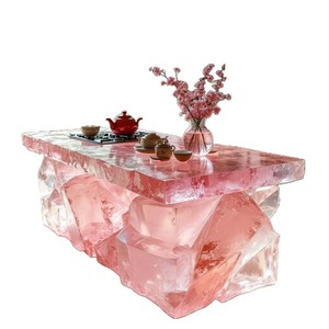Table à manger/à café moderne minimaliste haut <span class=keywords><strong>de</strong></span> gamme transparente illuminée en cristal <span class=keywords><strong>de</strong></span> glace avec plateau en résine lumineuse pour <span class=keywords><strong>salon</strong></span> ou <span class=keywords><strong>comptoir</strong></span> <span class=keywords><strong>de</strong></span> <span class=keywords><strong>bar</strong></span> - Product Image 5