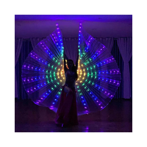 Ailes lumineuses LED dorées pour performance, accessoires de danse, avec cape colorée et vêtements lumineux - Product Image 1