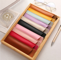 Porte-stylo de bureau en cuir PU personnalisé avec logo en relief ou en creux, vente en gros, pas cher, en vrac