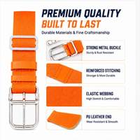 Ceinture de baseball orange pour jeunes, élastique et réglable, en sangle, pour uniforme d'équipe, vente en gros, OEM ODM