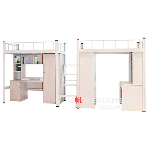 Camp En Métal Lits Superposés <span class=keywords><strong>Lit</strong></span> <span class=keywords><strong>Mezzanine</strong></span> Avec <span class=keywords><strong>Bureau</strong></span> D'ordinateur <span class=keywords><strong>Et</strong></span> Garde-Robe - Product Image 6