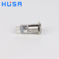 HUSA Bouton Commutateurs 16mm Étanche Ip67 12V Lumineux Led En Acier Inoxydable Momentané Verrouillage On Off Métal Bouton Poussoir Interrupteur