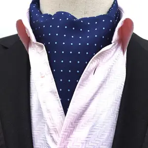 Polka Dots Feel Silk Cravat Krawatte für Hochzeit Family Shirt Cravat Schals Cravat Ascot Krawatte für Männer