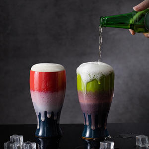 Jarra de <span class=keywords><strong>cerveza</strong></span> de porcelana personalizada creativa, taza de <span class=keywords><strong>cerveza</strong></span> de barril esmaltada cambiada al horno para Bar, cóctel artesanal para uso doméstico o almacenamiento de vino - Product Image 2